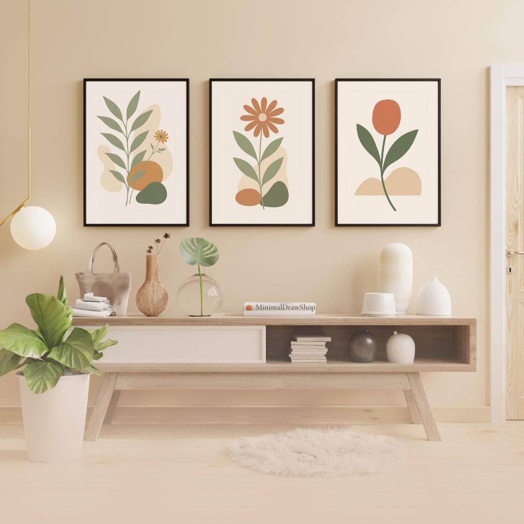 Poster Botanique Minimaliste | Affiche Murale Digitale Plante Verte | Art Nature Abstrait | Téléchargement Instantané | Ambiance Boho Cosy