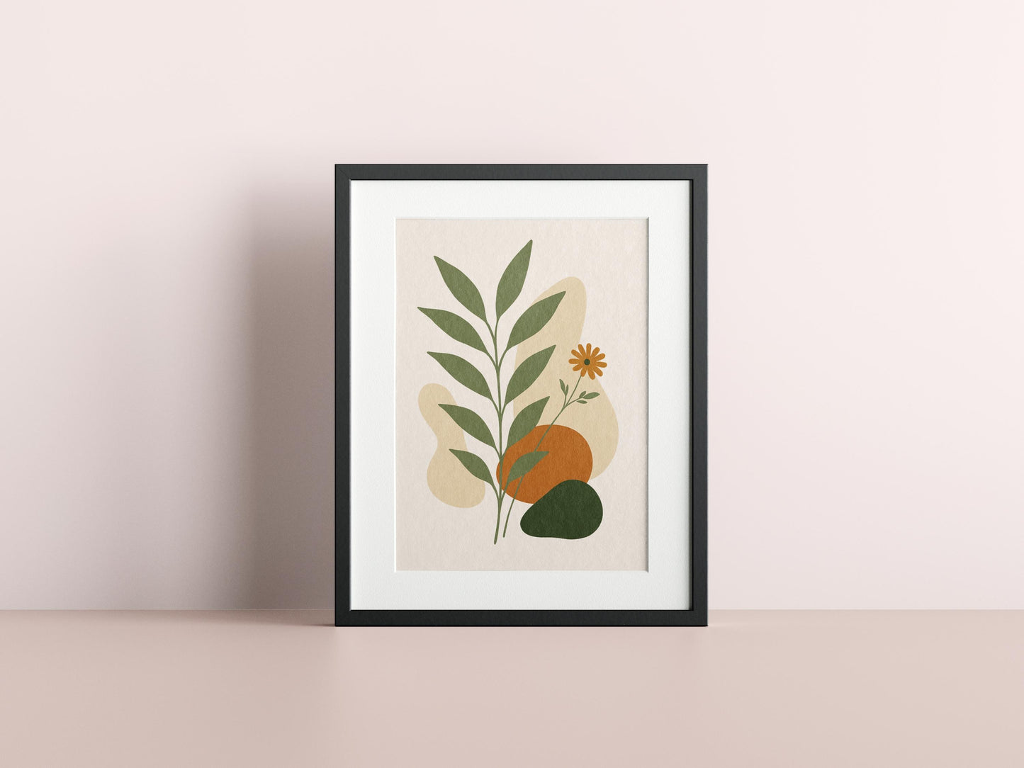Poster Botanique Minimaliste | Affiche Murale Digitale Plante Verte | Art Nature Abstrait | Téléchargement Instantané | Ambiance Boho Cosy