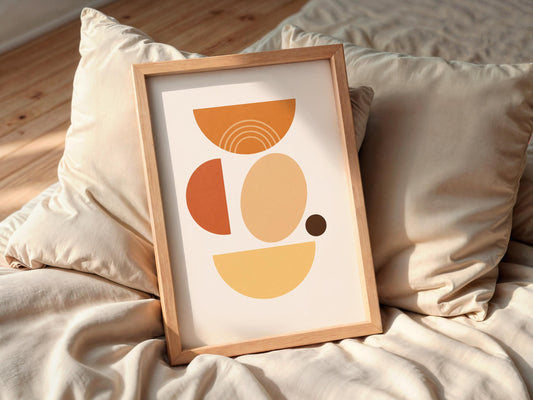 Affiche Murale Abstraite Terracotta – Art Géométrique Minimaliste à Imprimer – Poster Vintage Moderne Tons Chauds pour Déco Salon ou Bureau